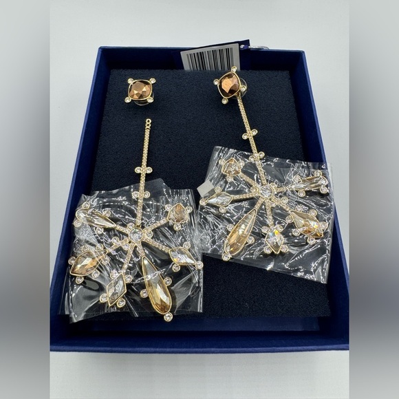 Swarovski Odyssey Collection Necklace,Matching Two Way Earrings NWT  BOX Gold - Picture 10 of 17